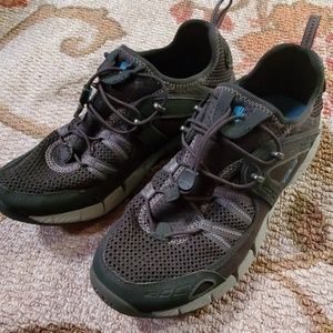 Teva water and terrain shoes.